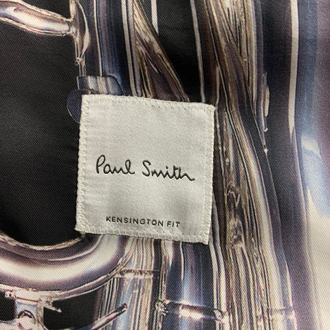 PAUL SMITH Kensington Fit Size 44 Regular Burgundy & Black Nailhead Wool Notch Lapel Suit
