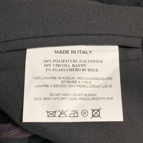 MESSAGERIE 36 Black Solid Polyester Blend Peak Lapel Single Breasted Sport Coat