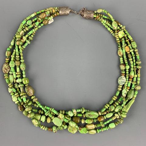 Collier superposé VINTAGE en argent turquoise