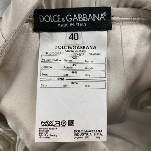 DOLCE & GABBANA Size 4 Silver Silk Blend Sleeveless Cocktail Dress