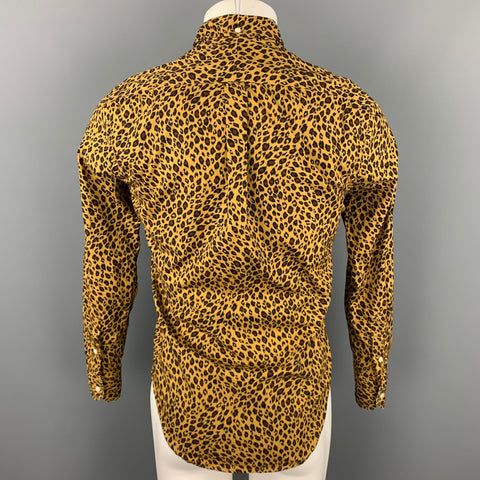 GITMAN BROS for OPENING CEREMONY Size S Tan Animal Print Cotton Button Down Long Sleeve Shirt
