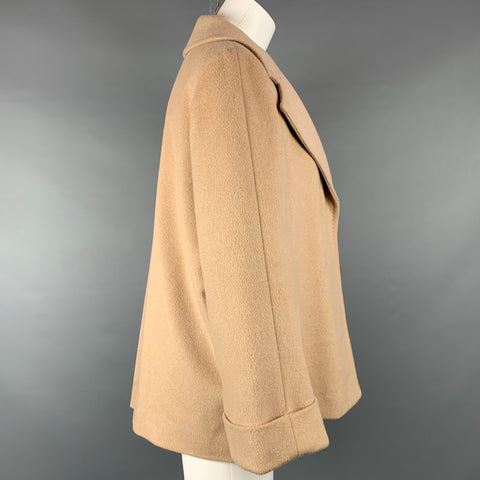 MAX MARA Taille 12 Veste trapèze mélangée en poils de chameau