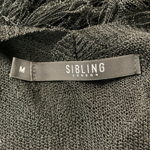 SIBLING LONDON Vestido de punto de rayón negro talla M