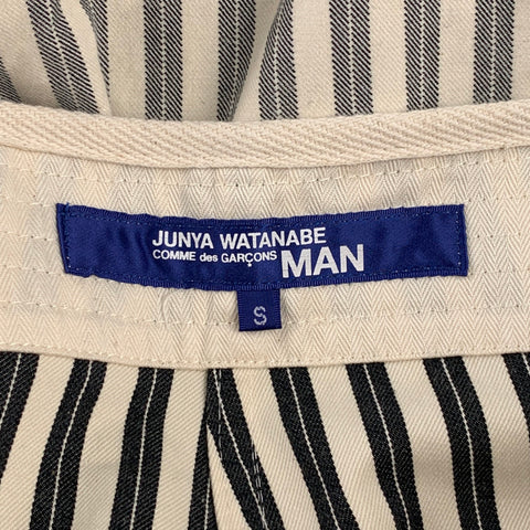 JUNYA WATANABE Size S Beige & Grey Vertical Stripe Cotton Casual Pants