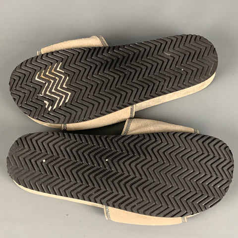 BRUNELLO CUCINELLI Size 8 Grey Sage Suede Slip On Sandals