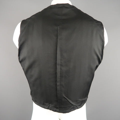 YOHJI YAMAMOTO M Black Knitted Wool Blend Reversible Vest