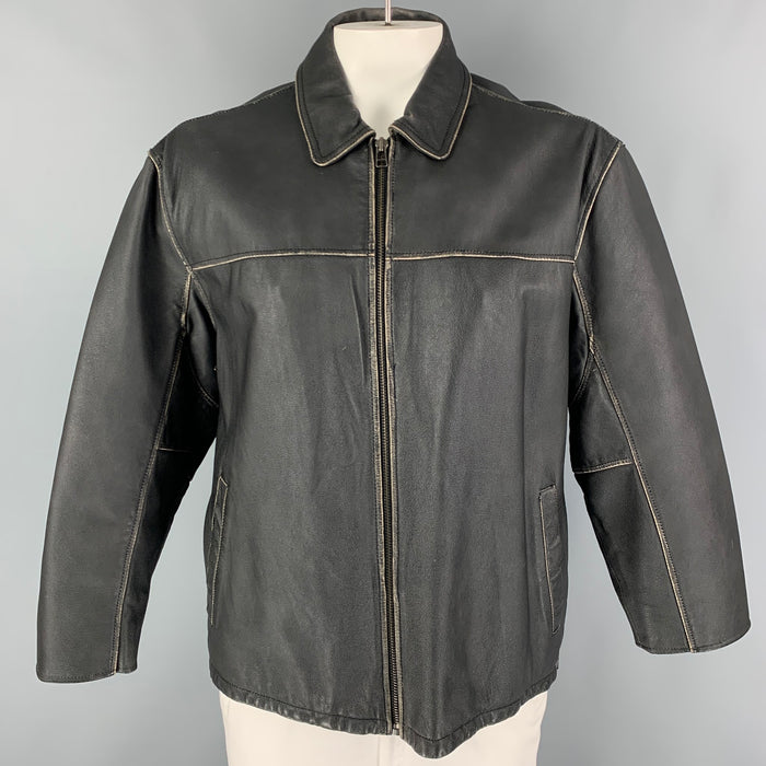 CALVIN KLEIN Size L Black Charcoal Zip Up Jacket