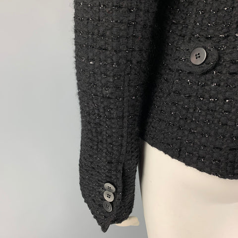ARMANI COLLEZIONI Talla 12 Chaqueta de tweed en mezcla de lana negra