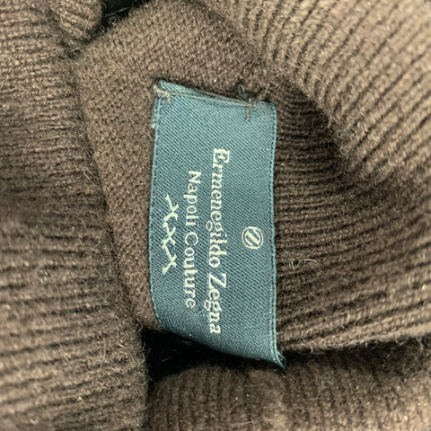 ERMENEGILDO ZEGNA Size M Brown Cashmere Turtleneck Sweater