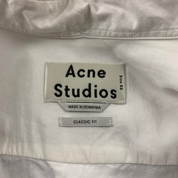 ACNE STUDIOS Size L White Cotton Button Down Long Sleeve Shirt