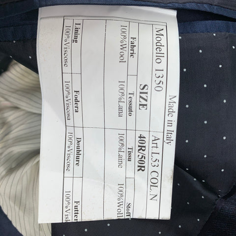 PAUL SMITH The Kensington Size 40 Regular Navy Checkered Wool Notch Lapel Sport Coat
