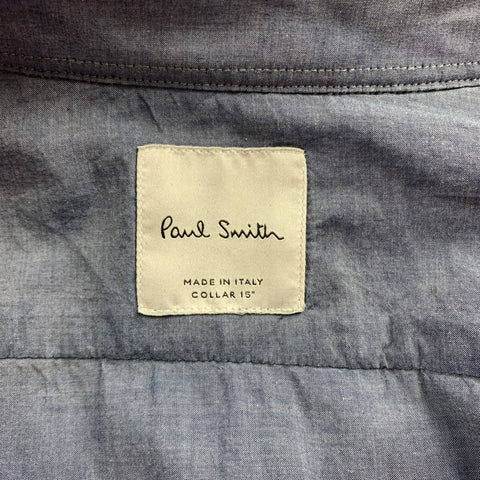 PAUL SMITH Size S Blue Sequined Cotton Button Up Long Sleeve Shirt
