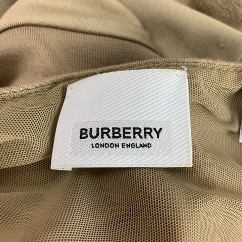 BURBERRY Vestido tubo sin mangas de seda elástica color caqui talla 6