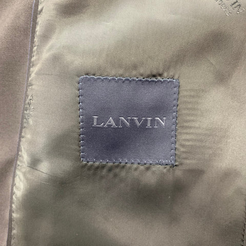LANVIN Size 38 Navy Lana Wool Notch Lapel Suit