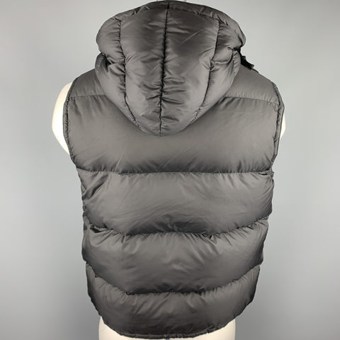 RALPH LAUREN Size L Black Quilted Polyester Zip & Snaps Vest