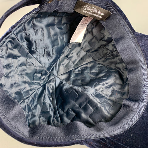 SAKS FIFTH AVENUE Navy Cotton Velvet Hat