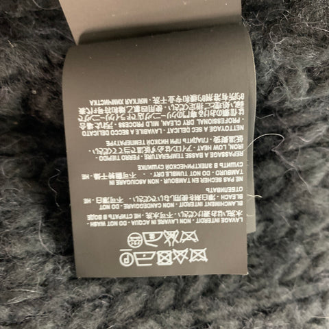 SAINT LAURENT Size M Black Wool Blend Open Front Cable Knit Cardigan Coat