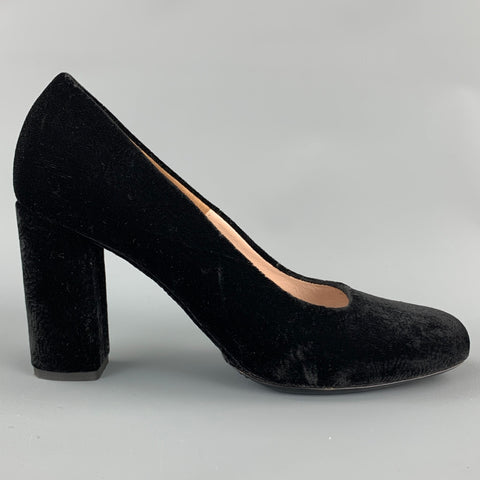 DRIES VAN NOTAN Talla 8.5 Zapatos de tacón grueso de terciopelo negro