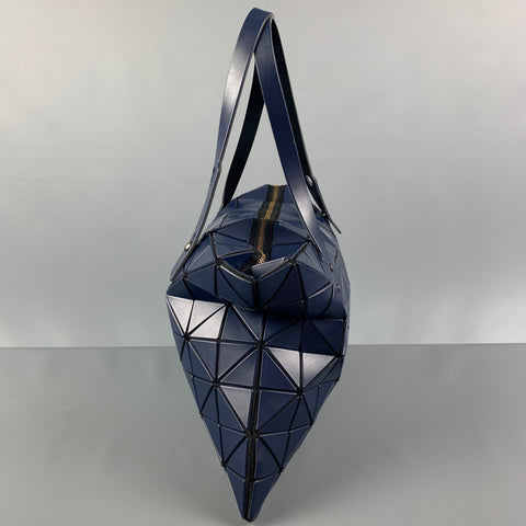 ISSEY MIYAKE BAO BAO Navy Geometric Leather Tote Bag