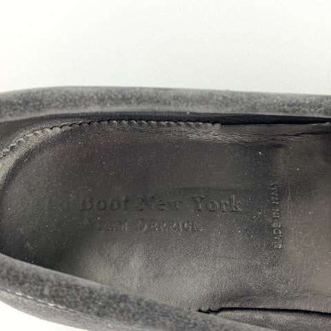 TO BOOT NY Size 10.5 Black Contrast Stitch Suede Slip On Penny Loafers