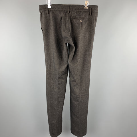 D&G by DOLCE & GABBANA Size 34 Brown Textured Lana Wool Casual Pants