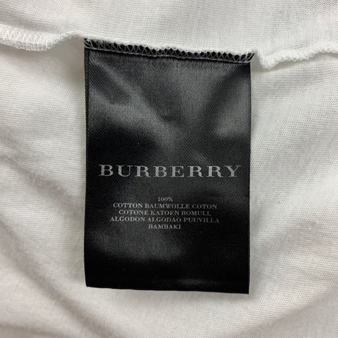 BURBERRY PRORSUM SS 11 Size M White Graphic Cotton Crew-Neck T-shirt