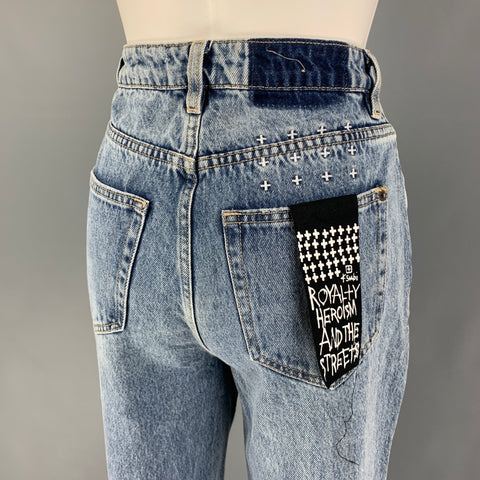 KSUBI Size 26 Blue Cotton Distressed The Brooklyn Authentik Trashed Jeans