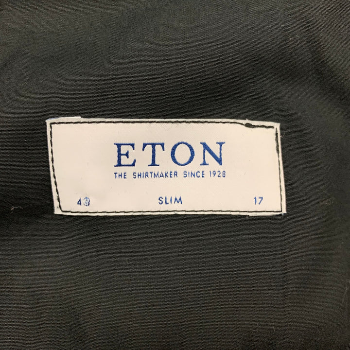 ETON Taille XL Chemise de smoking slim en coton noir à manches longues