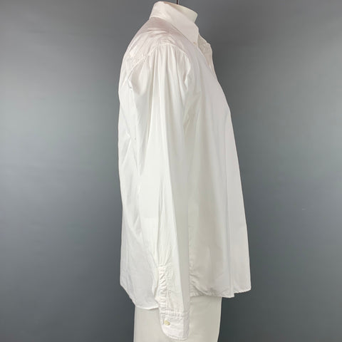 45rpm Size XL White Cotton Button Down Long Sleeve Shirt