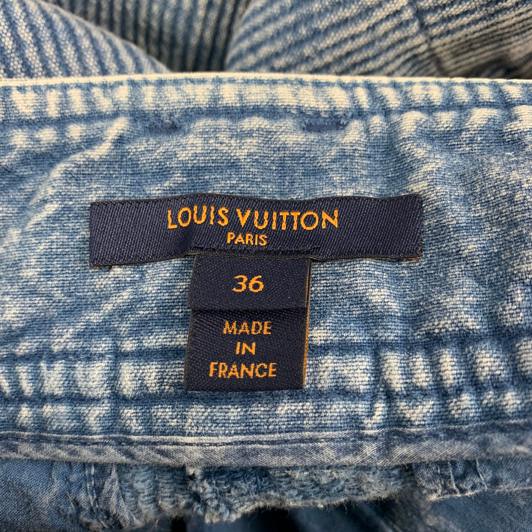 LOUIS VUITTON Size 4 Blue White Cotton Denim Safari Shorts