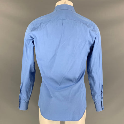 BURBERRY PRORSUM Size M Blue Cotton Tuxedo Long Sleeve Shirt