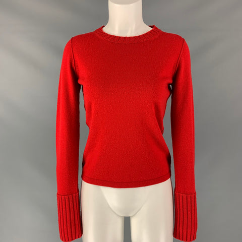 BURBERRY LONDON Size S Red Wool Blend Solid Pullover