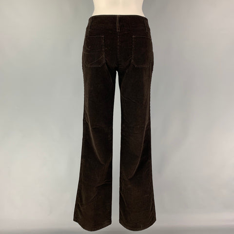 PRADA Size 6 Brown Corduroy Flat Front Casual Pants