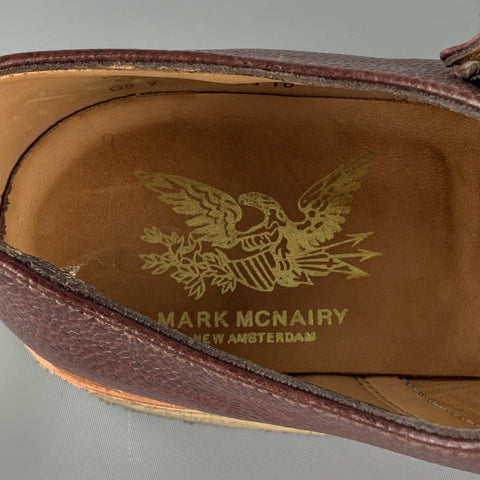MARC MCNAIRY Size 10 Brown Leather Double Monk Strap Loafers