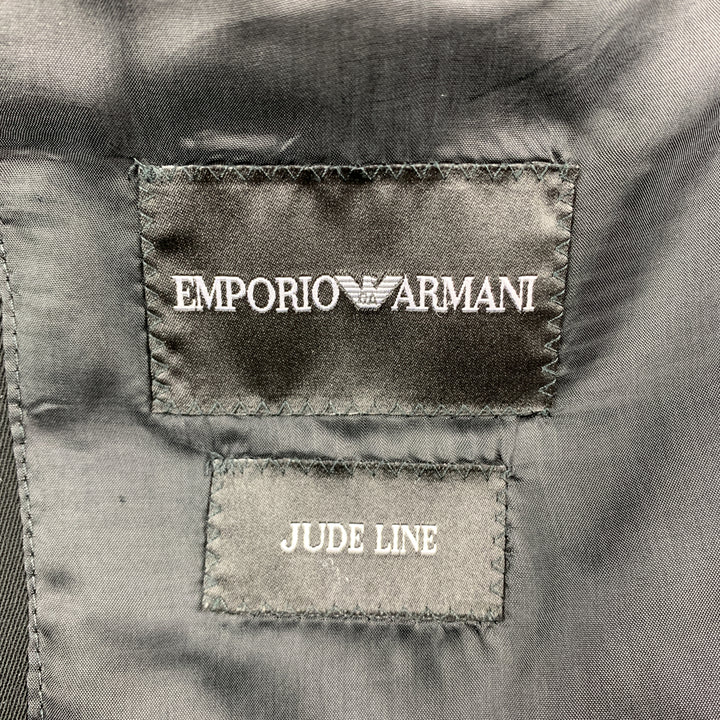 EMPORIO ARMANI 38 Regular Black Solid Polyester 32 x 31 Suit