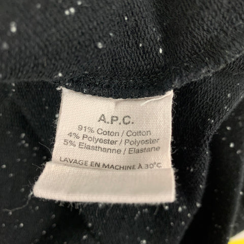 A.P.C. Size L Black White Heather Cotton Blend Crew-Neck Pullover