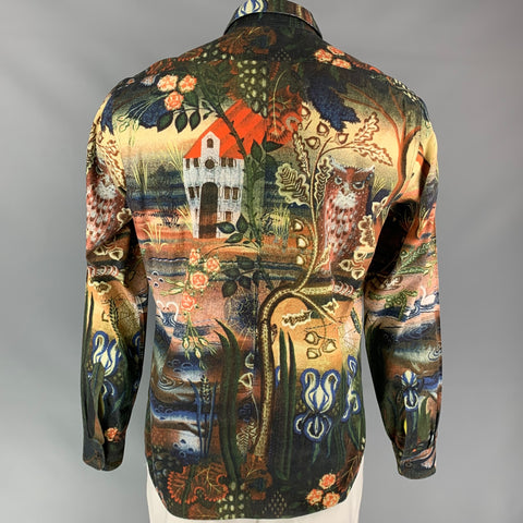 DRIES VAN NOTEN Size XL Multi-Color Print Cotton Button Up Long Sleeve Shirt