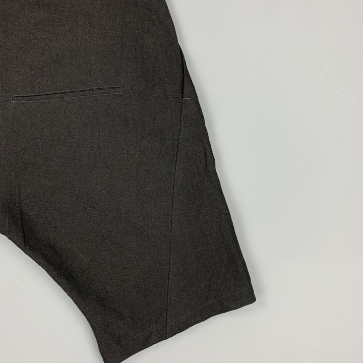 HANNIBAL Size 30 Black Linen Button Fly Shorts