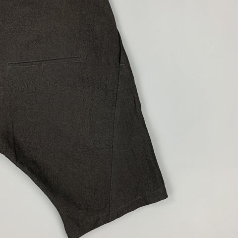 HANNIBAL Taille 30 Short en lin noir avec braguette boutonnée