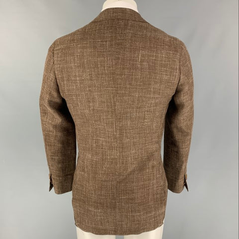 SUIT SUPPLY Size 38 Brown White Woven Wool Blend Sport Coat