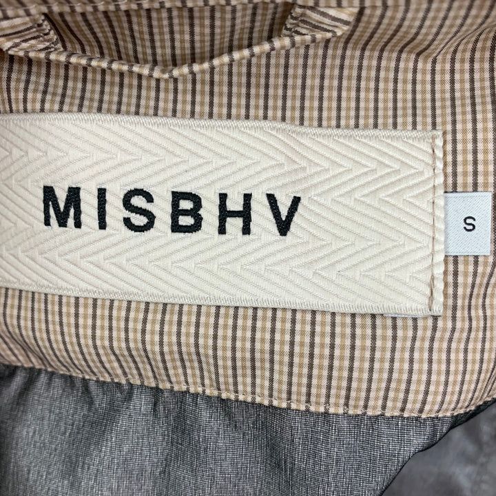 MISBHV Size S Beige Checkered Polyester Utility Fisherman Vest