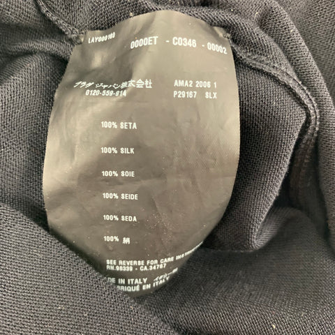 PRADA Size 2 Black Silk Ruffled Camisole Dress Top