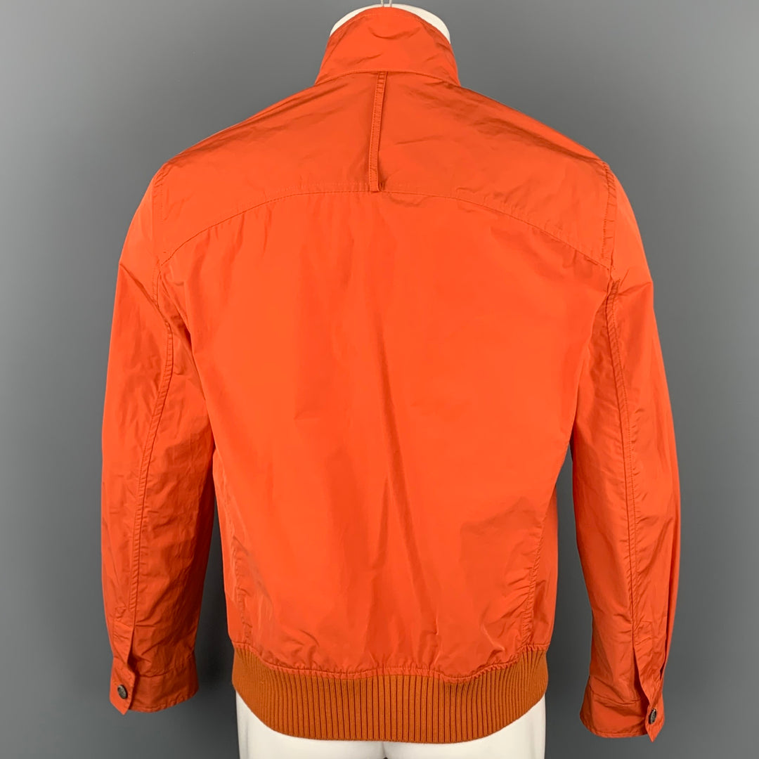 SALVATORE FERRAGAMO Size 40 Orange Polyester / Cotton Full Zip Jacket