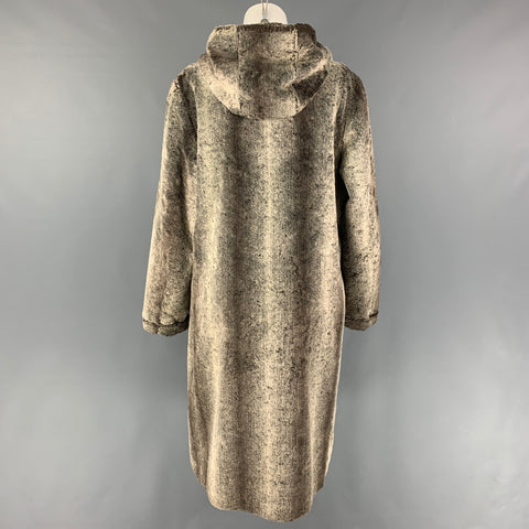 GIANFRANCO FERRE Taille 6 Manteau à capuche en viscose taupe