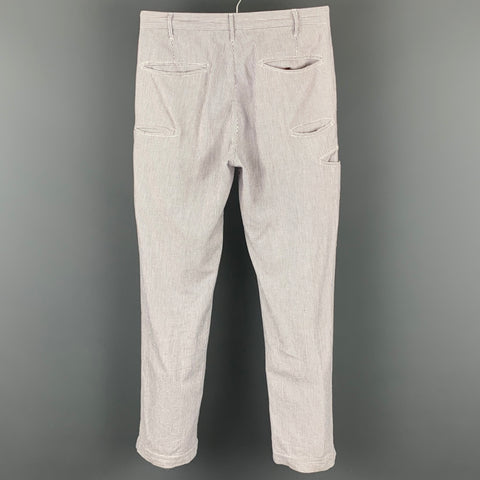 ENGINEERED GARMENTS Size 32 Blue & White Stripe Seersucker Zip Fly Casual Pants