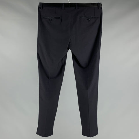 DOLCE &amp; GABBANA Taille 34 Pantalon de costume de smoking en laine marine