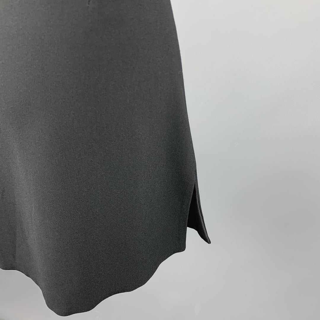 MIU MIU Taille 8 Jupe trapèze noire en acétate / viscose avec fente latérale