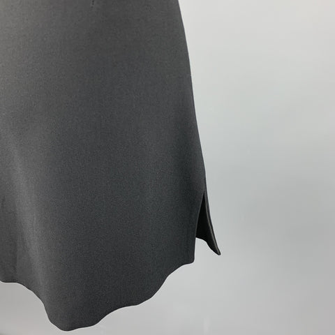 MIU MIU Size 8 Black Acetate / Viscose Side Slit A-Line Skirt
