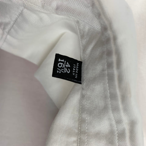 GUCCI Size L White Cotton Tuxedo Long Sleeve Shirt