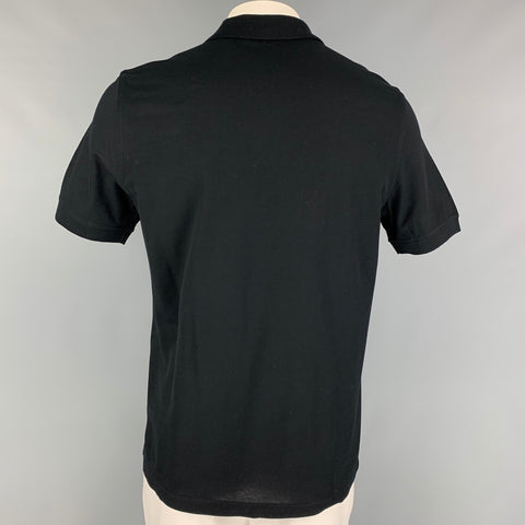 LOUIS VUITTON Size L Black Cotton Buttoned Polo